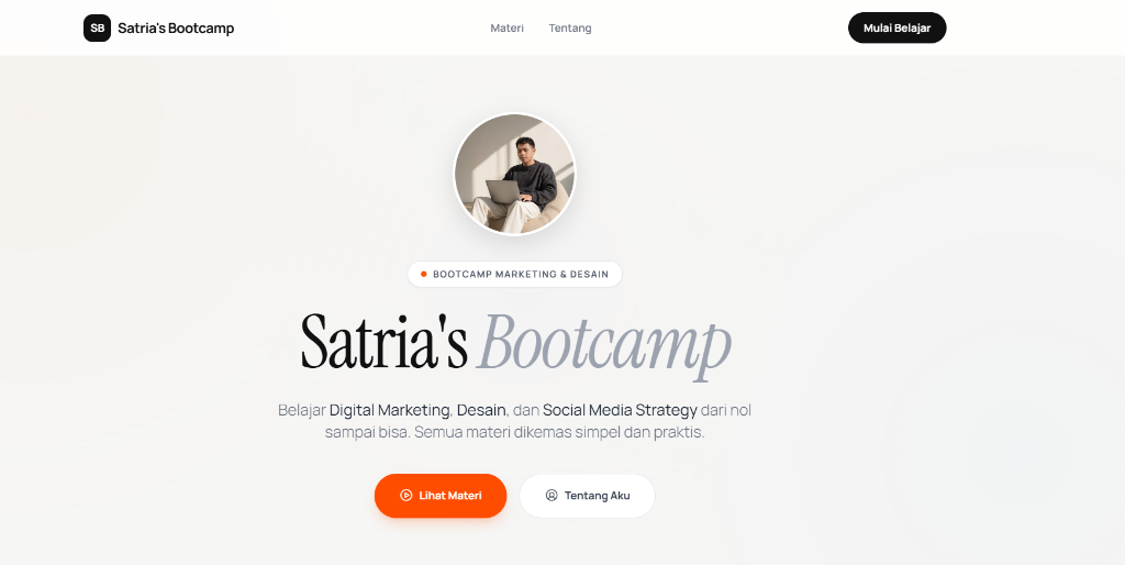 Satria's Bootcamp Mockup